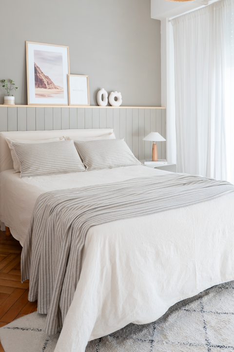 Pie de Cama de Lino Rústico Beige - comprar online