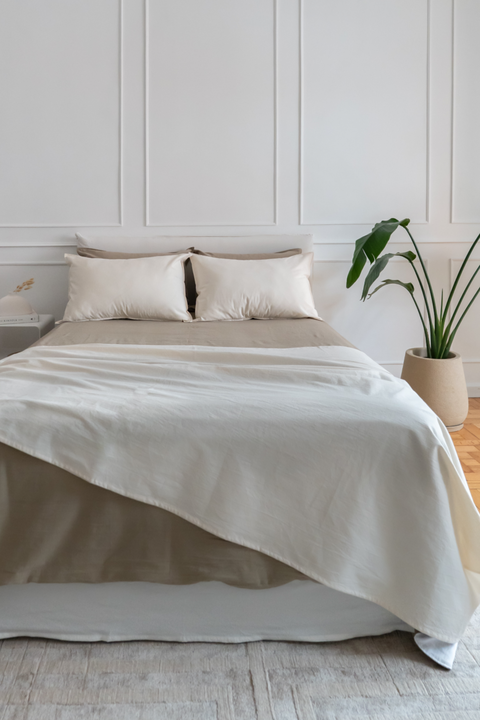 Pack Pie de Cama Queen Tusor + 2 fundas de Almohada Natural - comprar online