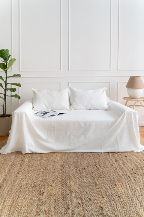 Funda de Sillón Ajustable Tusor Premium Offwhite 4 Cuerpos - comprar online