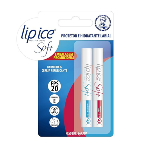 KIT LIP BALM SOFT BAUNILHA E CEREJA LIP ICE