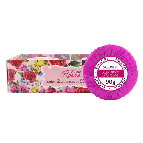 ESTOJO COM 2 SABONETE ROSAS ENCANTO 90GR BLOOM
