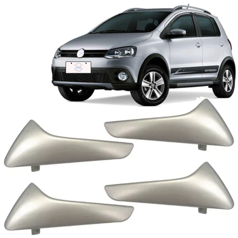 Kit 4 Maçanetas Interna CrossFox e SpaceCross 09-21 Prata