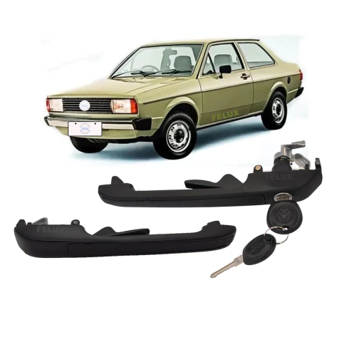 Par Maçaneta Externa c/chave Voyage BX L S 81-86 Friso Preto