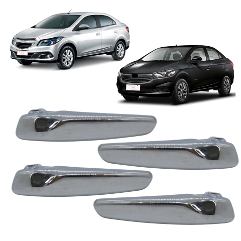 Kit 4 Maçanetas Interna da Porta GM Prisma 2013-2019 Cromada