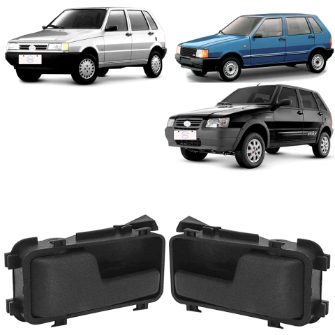 Par Maçaneta Interna Uno Mille Fiorino 1984-2013 Preta Lisa