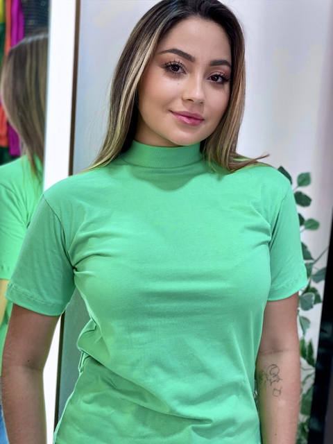 T-shirt Gola alta-Verde Menta