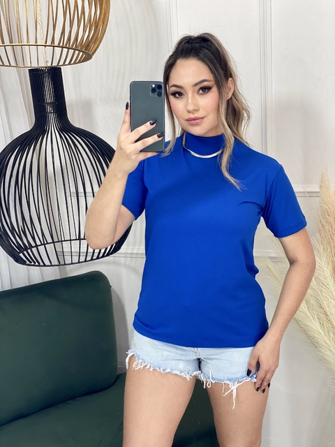 T-shirt Gola alta- azul royal