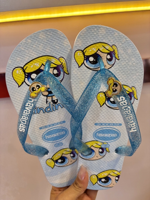 Chinelo lindinha azul glitter - comprar online