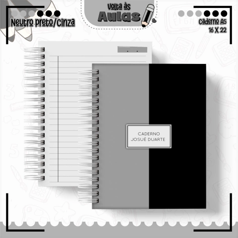 Agenda Escolar - Neutro Preto/Cinza - comprar online