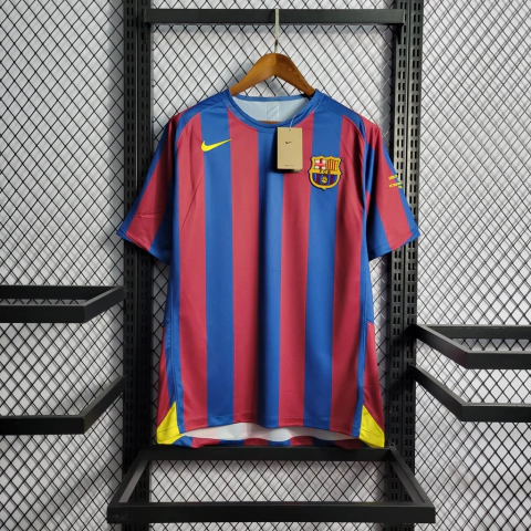Camisa Retrô Barcelona 2006 UEFA Champions League Home Nike - Azul+Vermelho