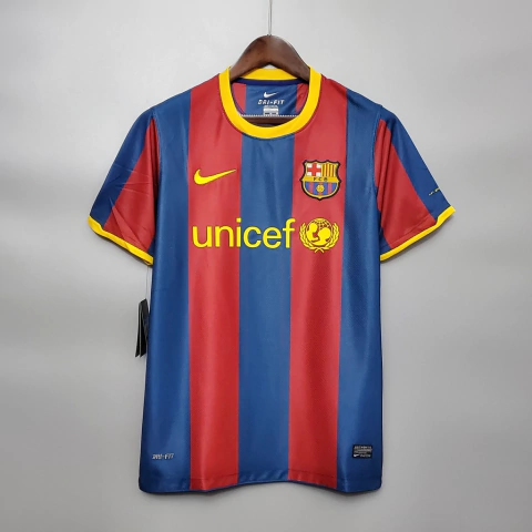 Camisa Retrô Barcelona 10/11 Home Nike - Azul+Grená