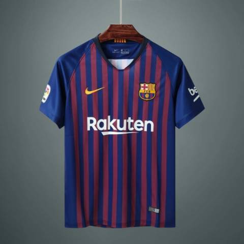 Camisa Retrô Barcelona 18/19 Home Nike - Azul+Vermelho