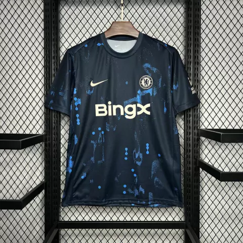Camisa Chelsea Pré-Jogo 24/25 Torcedor Nike Masculino - Azul Escuro