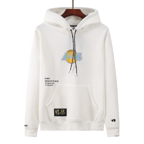Moletom Los Angeles Lakers | NBA | Canguru - Branco