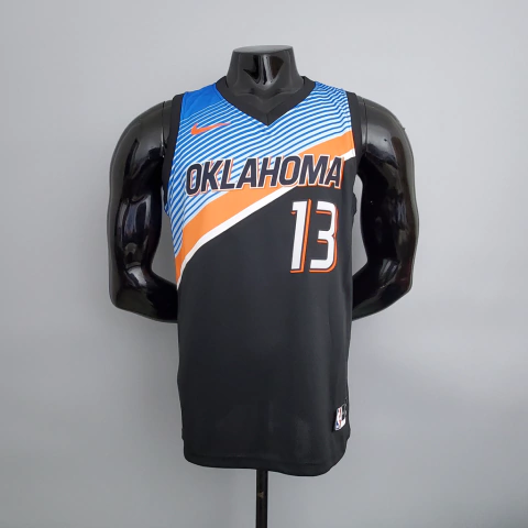 Regata NBA Oklahoma Thunder City Edition 2021 Nike - Preto+Azul