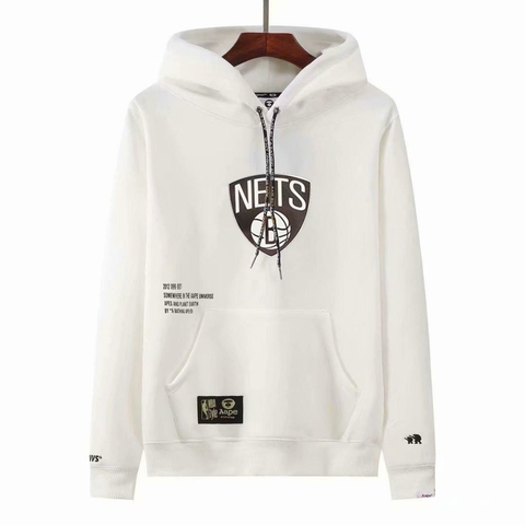 Moletom Brooklyn Nets | NBA | Canguru - Branco