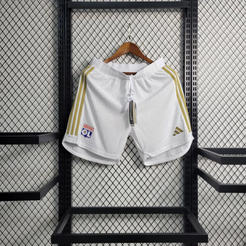 Shorts Lyon 23/24 Adidas - Branco+Dourado