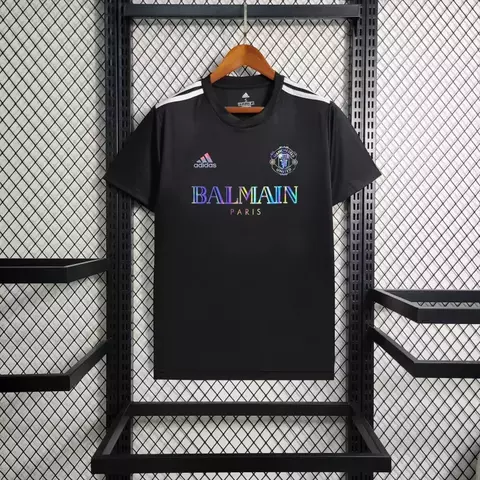Camisa Manchester United x Balmain Edition Casual - Preto Refletivo