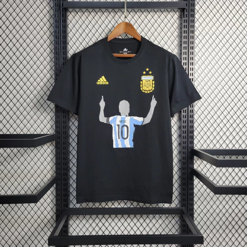 Camisa Argentina Casual Adidas - Preto