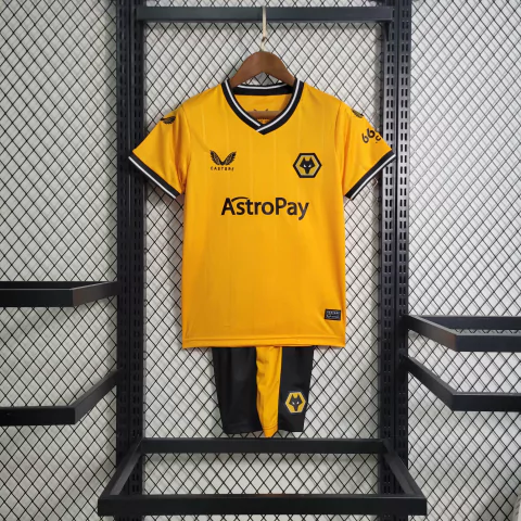Kit Infantil Wolves 23/24 Castore - Amarelo