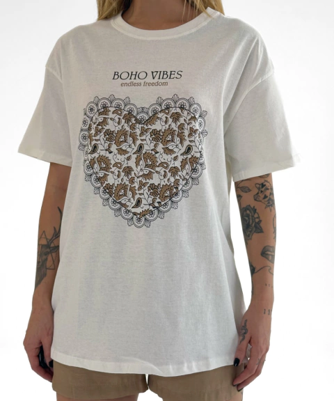 Camiseta Boho Vibes Off White - comprar online