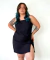 Vestido Curto Fenda Preto Lila na internet