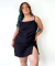 Vestido Curto Fenda Preto Lila - MOEMÔ STORE 