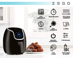 Freidora Eléctrica De Aire Zego 4lts 1400w Con Temporizador ZF8025D - comprar online