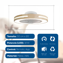 Ventilador De Techo Con Luz Juno Zego Control Remoto Reversible en internet