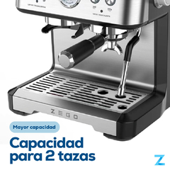 Imagen de Cafetera Espresso Zego Doble Taza Vaporizador 2,6l 2300w Zcpro2300s