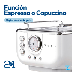 Cafetera Zego Espresso Vaporizador Leche 20bar 1.5l 1050w