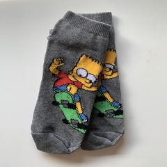 Soquete adulto doble hilo - Bart Patineta gris