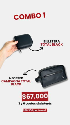 NECESER CAMPAGNA TOTAL BLACK + BILLETERA TOTAL BLACK - comprar online