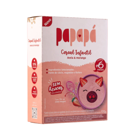 Cereal Infantil Papapá de Aveia e Morango - 170g - comprar online