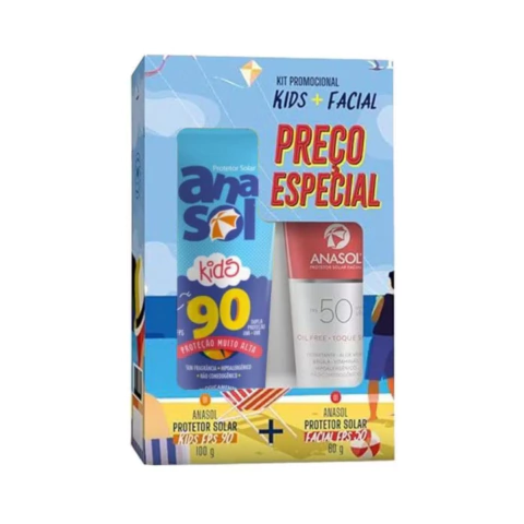 Kit Protetor Solar Kids FPS 90 100g + Protetor Facial FPS 50 60g
