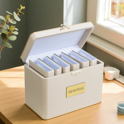 Maleta Box Álbuns 10x15 600 Fotos 6 Álbuns Lembranças Coleção Memórias Adulto Baú Box - comprar online