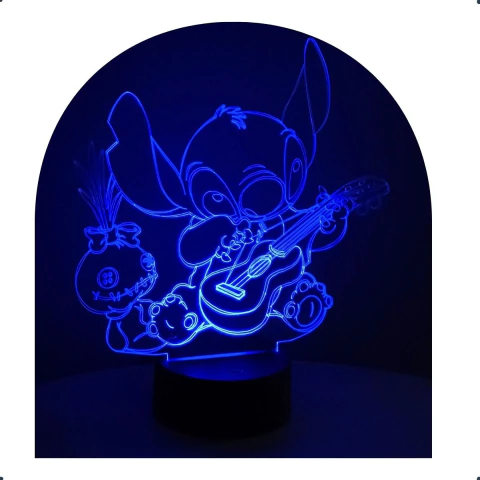 Luminária 3D Led Stitch Abajur 7 Cores - comprar online