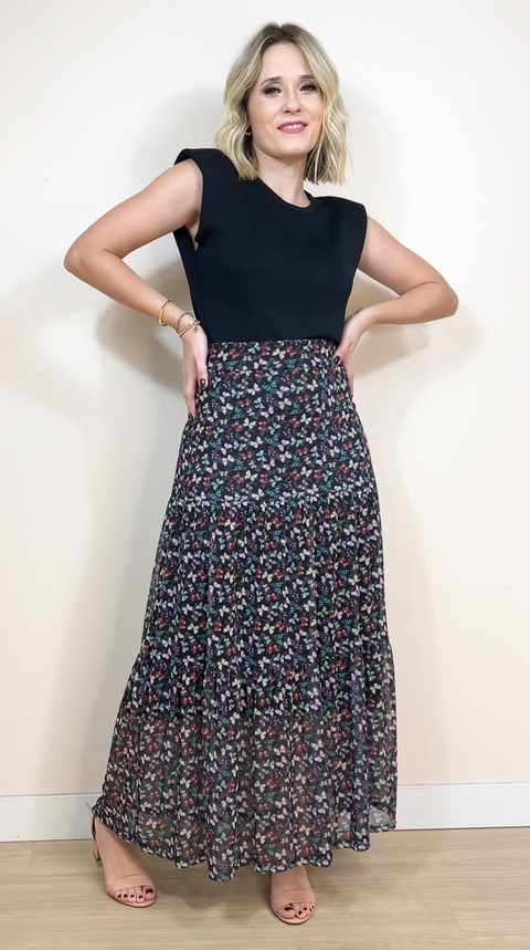 Saia Alice Tule Mídi - comprar online