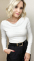 Blusa Felice Manga Longa Decote Canoa - LIZEE | Store