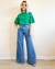 Wide Leg Jeans Lavagem Média