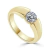 Aliança Robusta Solitario Moissanite Ouro