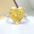 Anel Coração Fancy Yellow Prata 925