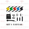 Set 5 Bandas Con Manija 5 Tensiones + Tope Para Puerta Bolso
