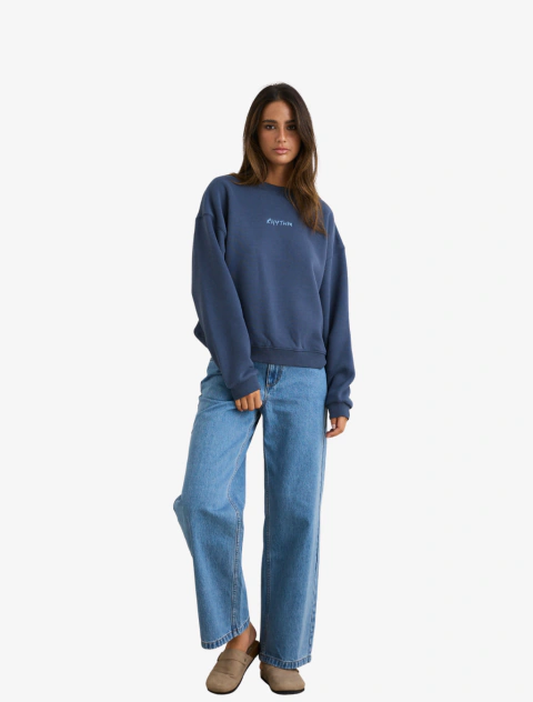 Buzo Mujer Rhythm Crew Neck Fleece BLU - comprar online