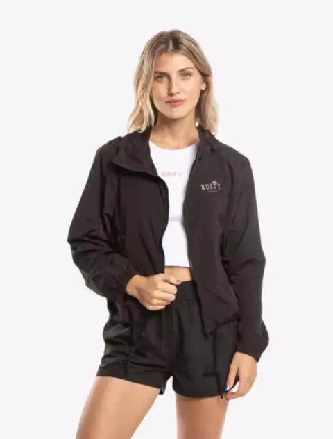 Campera Rusty Everywhere Windbreaker BLK - comprar online