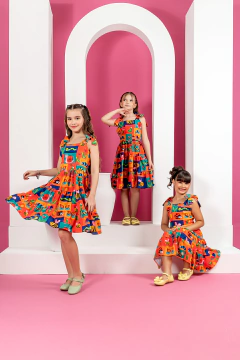 VESTIDO INFANTIL ESTAMPA INSETOS - loja online