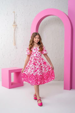 VESTIDO INFANTIL REALEZA ONCINHA ROSA - comprar online