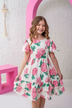 VESTIDO INFANTIL REALEZA FLORAL BRANCO - comprar online