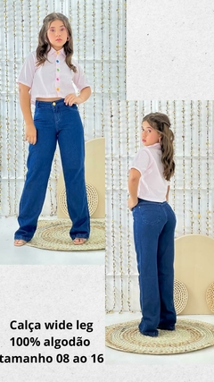 CALÇA WIDELEG LISA ESCURA - comprar online