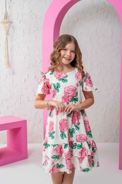 Imagem do VESTIDO INFANTIL REALEZA FLORAL BRANCO